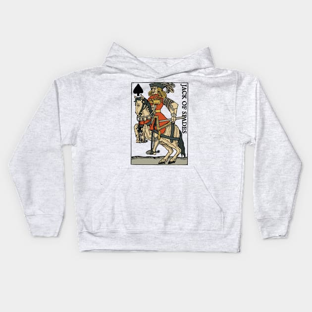 Antique Character of Playing Cards Jack of Spades Kids Hoodie by KewaleeTee